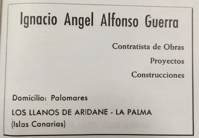 Publicidad La Palma, 1971